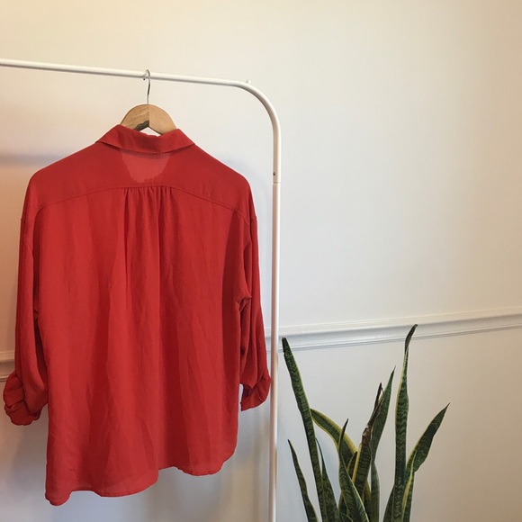 π Lumiere | orange blouse button down size L - Picture 2 of 7